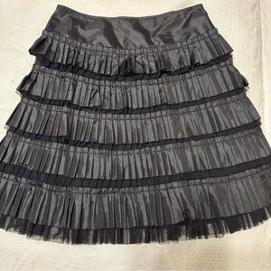 ⭐️⭐️ Anthropologie YOANA BARASCHI Pleated layered tulle black Skirt side zip 6
